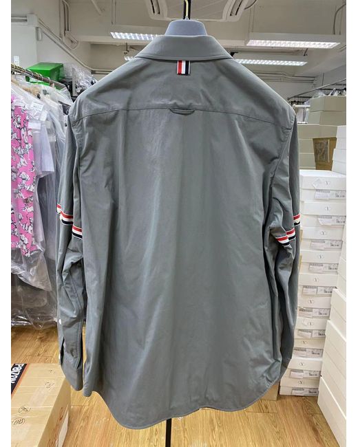 Thom Browne Gray Buttoned Long-Sleeved Shirt for men