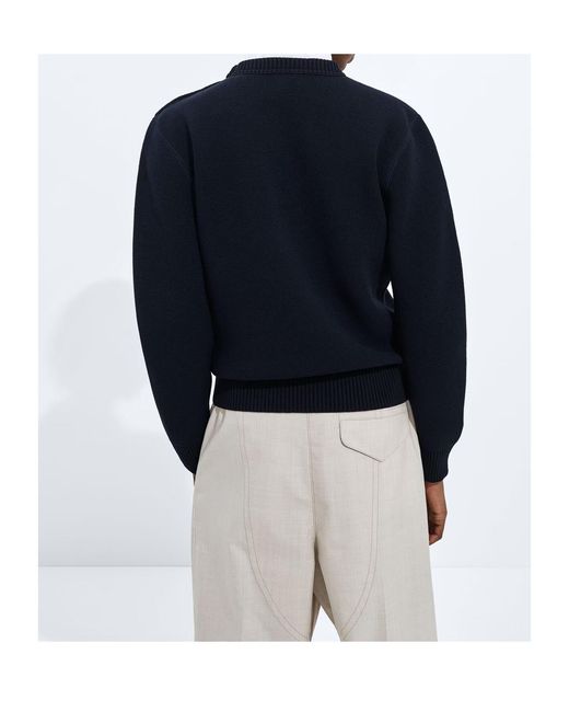 Bottega Veneta Blue Wool And Cotton Sweater