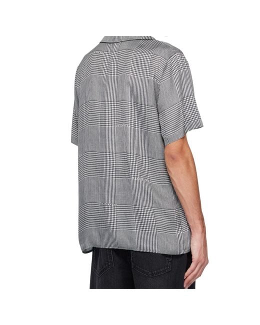 Balmain Gray Houndstooth Short-Sleeve Shirt for men