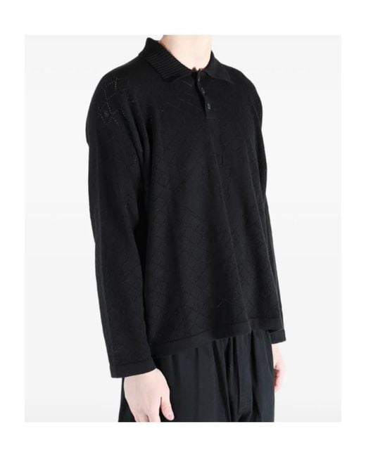 Bode Black Polo Shirts for men