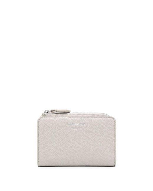 Emporio Armani White My Ea Logo-Printed Zipped Wallet
