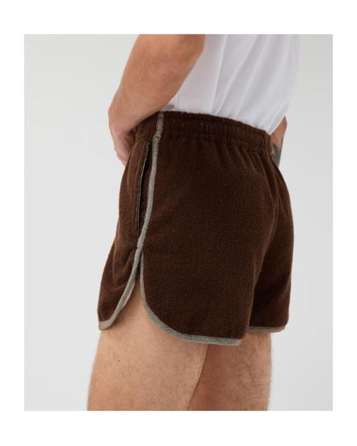 Versace Brown Terry Logo Shorts for men