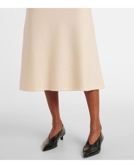 Jil Sander Natural Wool Midi Skirt