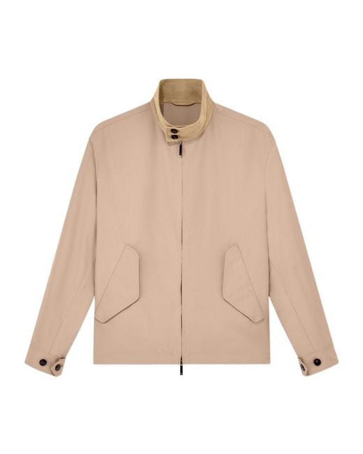 Emporio Armani Natural Corduroy-Collar Zip-Up Bomber Jacket for men