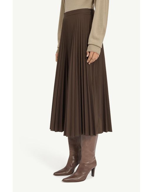 MM6 by Maison Margiela Brown Pleated Midi Skirt