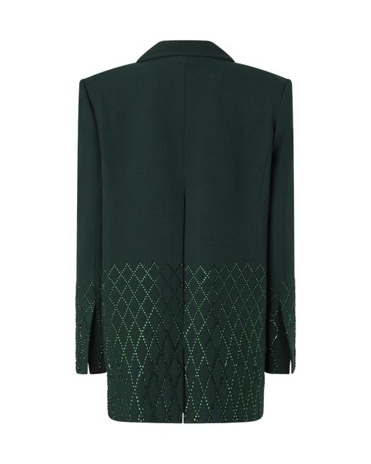 Pinko Green Embellished Oversized Blazer