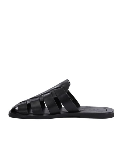 Prada Black Leather Fisherman Mules for men
