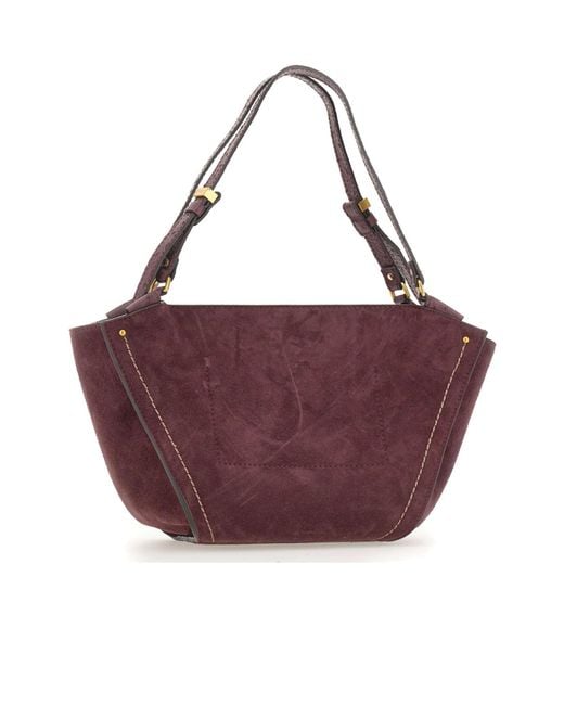 Gianni Chiarini Purple Bloom Stitch Detail Shoulder Bag