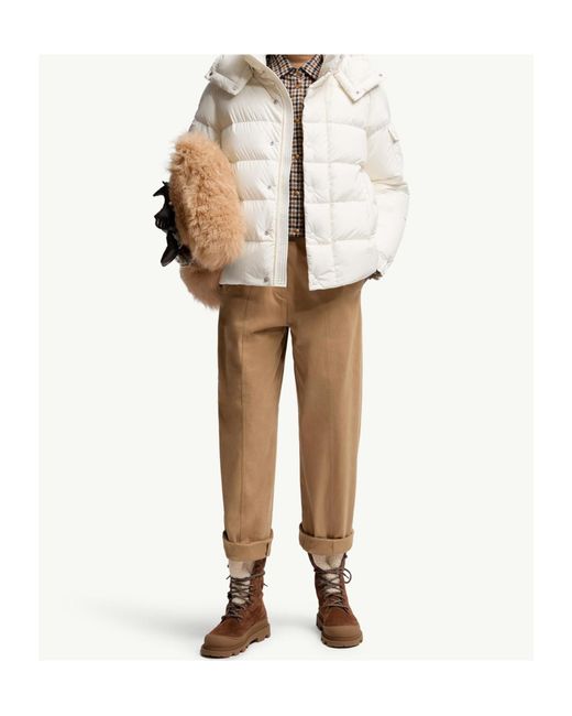 Moncler Gray Maya Hooded Short Down Jacket