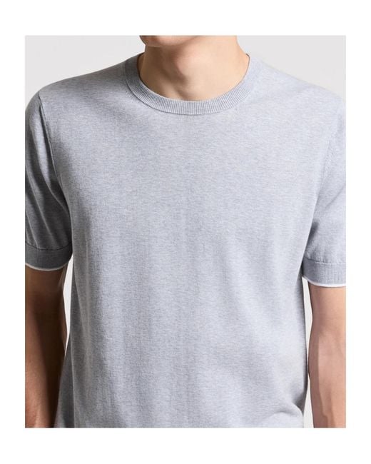 Peserico Gray Short-Sleeved Crewneck Jumper for men