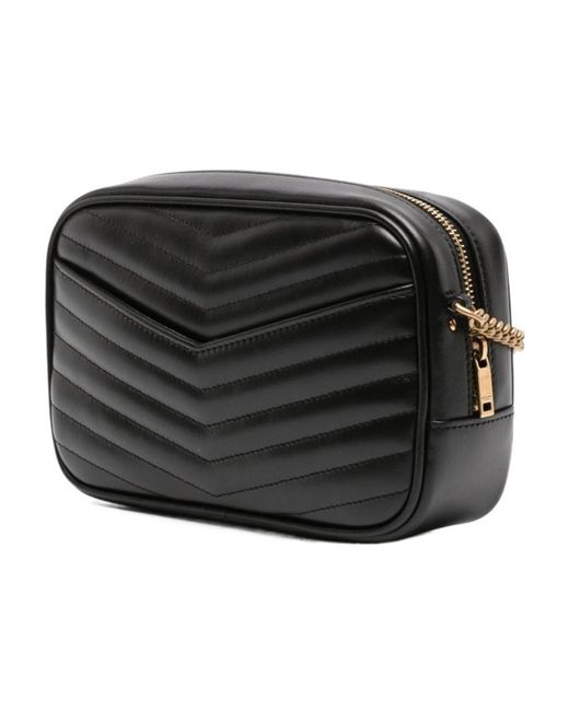 Saint Laurent Black Lou Logo Plaque Mini Shoulder Bag