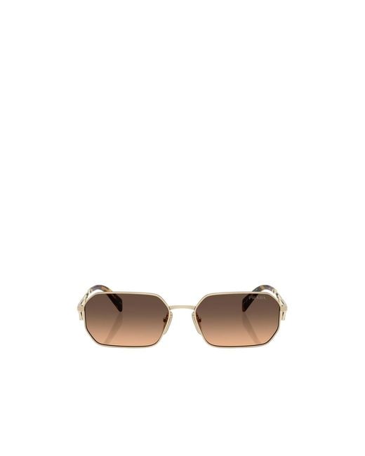 Prada White Eyewear Rectangular Frame Sunglasses