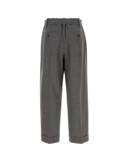 Brunello Cucinelli Gray Belted Pants