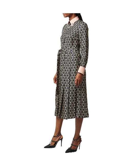 Valentino Black Vlogo Midi Dress