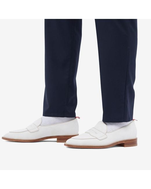 Thom Browne White Penny Loafer Shoes for men
