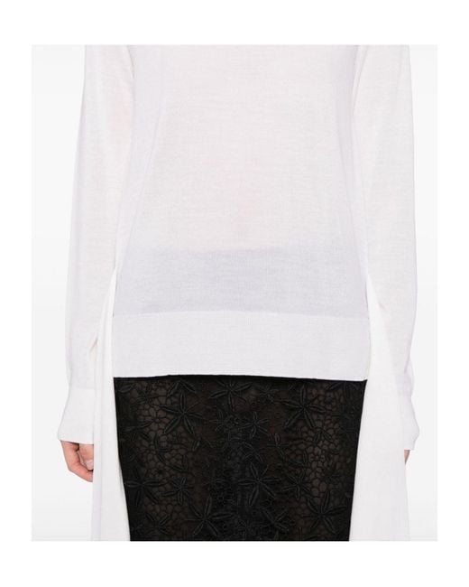 Totême  White Totême Double-Sleeve Turtleneck Top