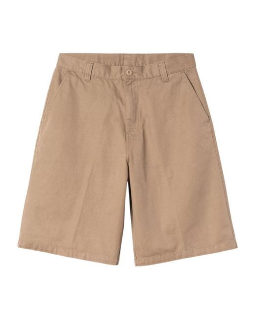 Carhartt Natural Brader Logo-Patch Shorts for men