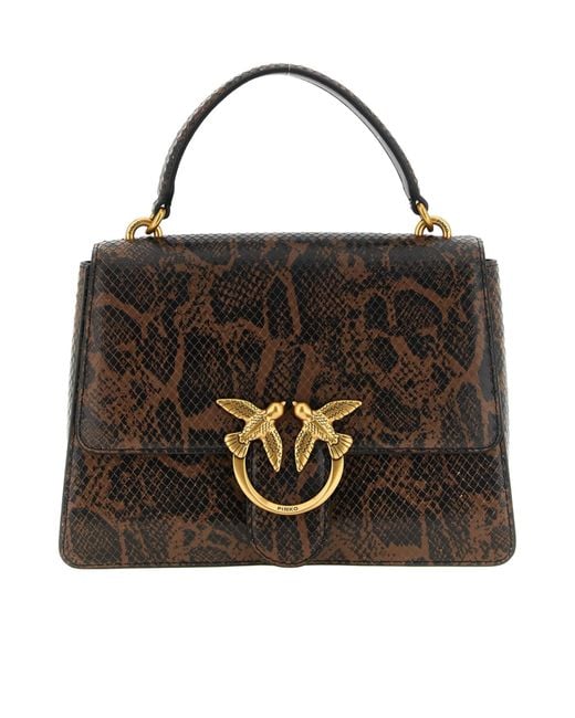Pinko Black Top-Handle Shoulder Bag