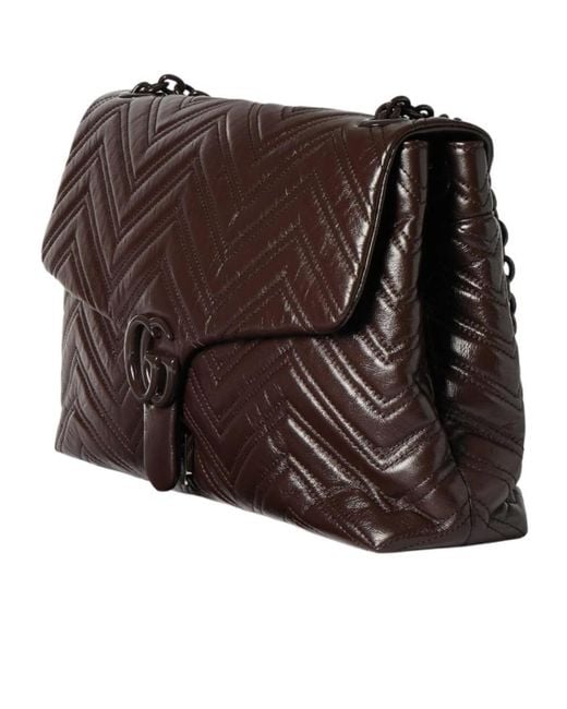 Gucci Brown Gg Marmont Medium Shoulder Bag