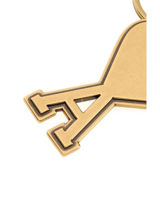 AMI Metallic Logo-Charm Polished Finished Keyring for men