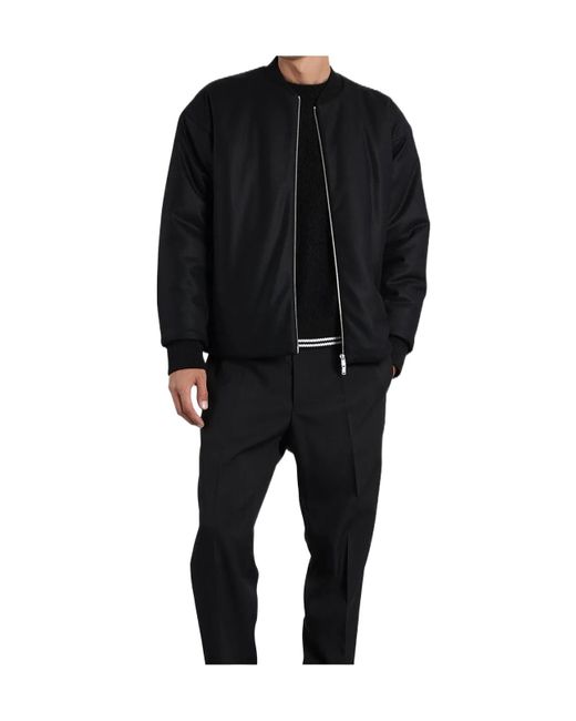 Jil Sander Black Zip-Up Bomber Jacket for men