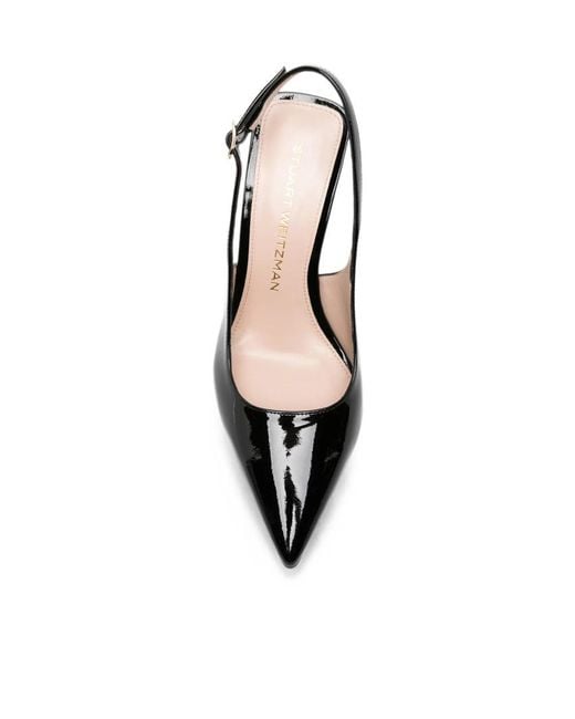 Stuart Weitzman Black Pointed-Toe High-Heeled Sandals