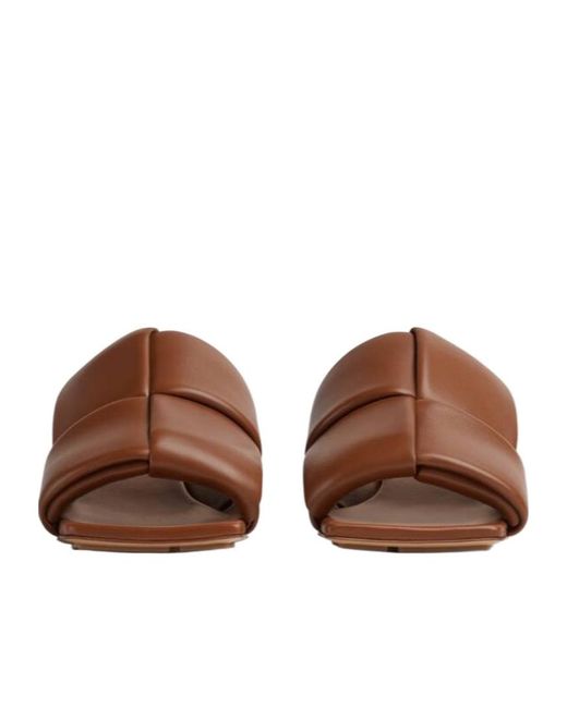 Bottega Veneta Brown Weave Logo Muller Shoes