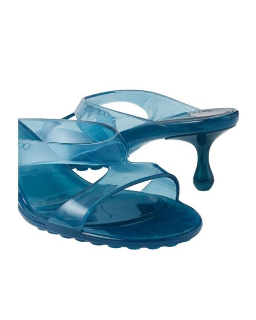 Jimmy Choo Blue Jelly Drop 50 Sandals