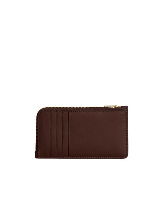 COACH Brown Logo-Detail Zip-Around Card Holder