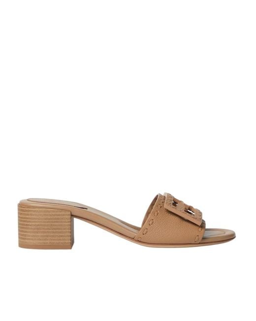 Fendi Brown Baguette Buckle Mules