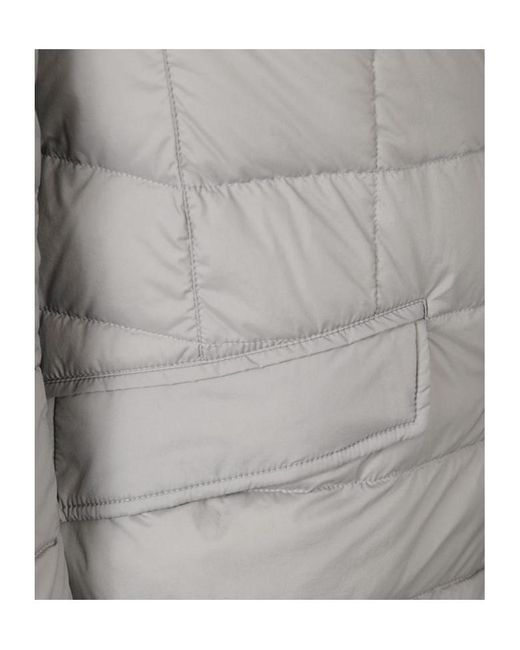 Herno Gray La Giacca High Neck Quilted Coat for men