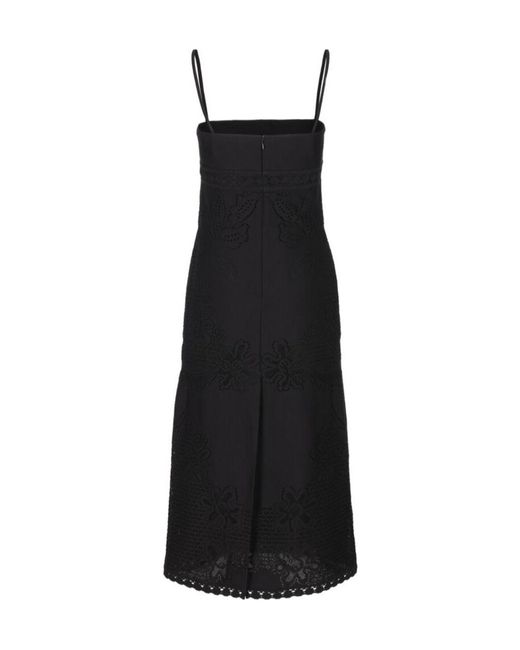Valentino Black Floral Patterned Sleeveless Dress