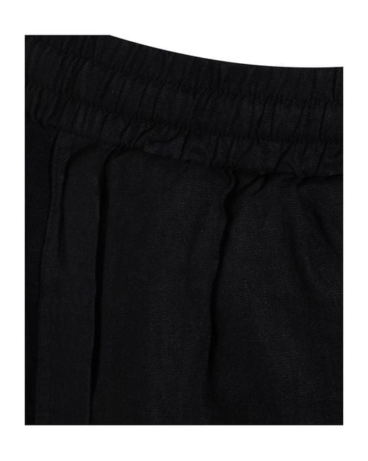 Thom Krom Black Drawstring Relaxed Shorts for men