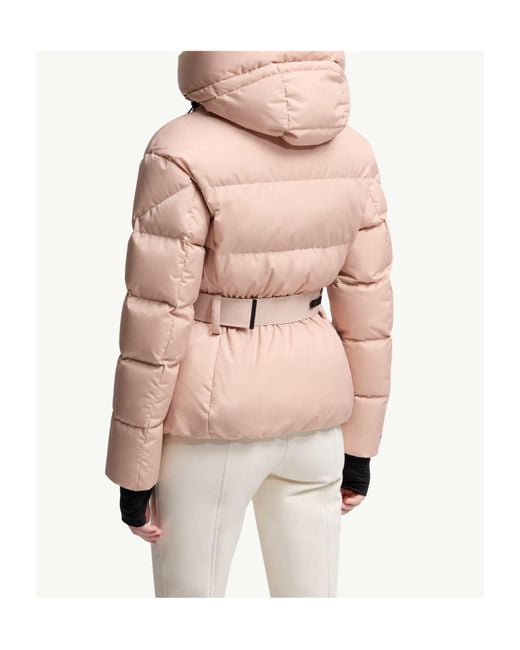 Moncler Pink Grenoble Buckled Waist Padded Jacket