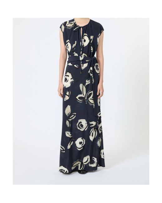 Max Mara Blue Silk Maxi Dress