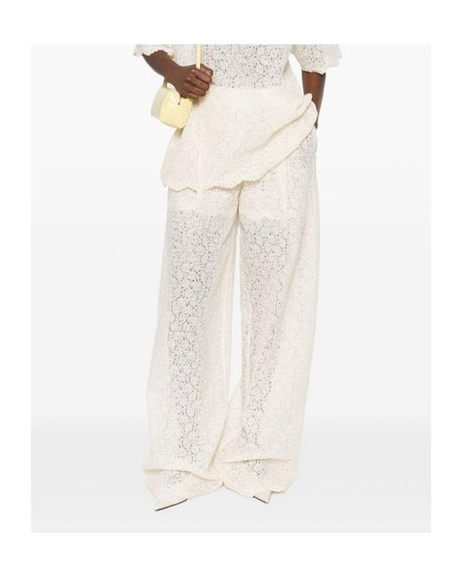 Ermanno Scervino White Scalloped Trousers