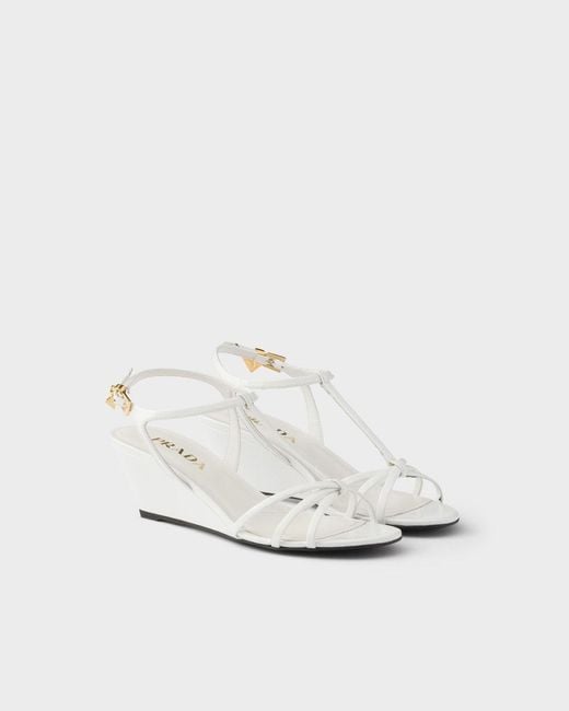 Prada White Buckle-Fastened Sandals