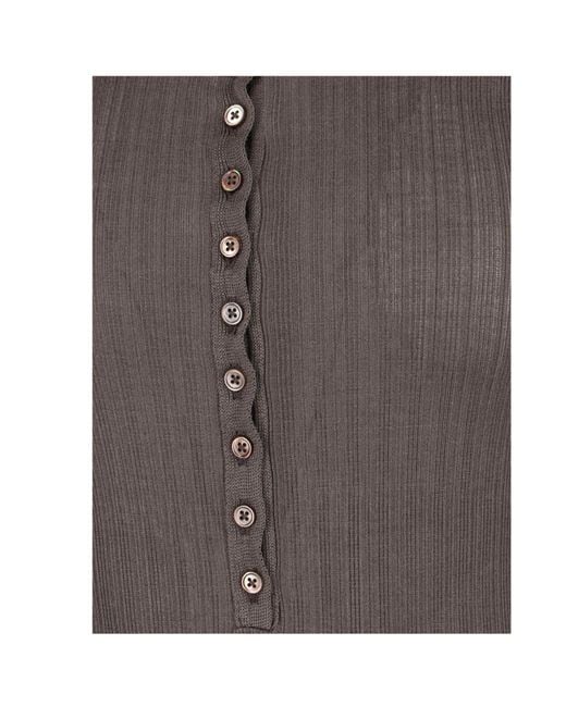 Lemaire Gray Buttoned Ribbed Body