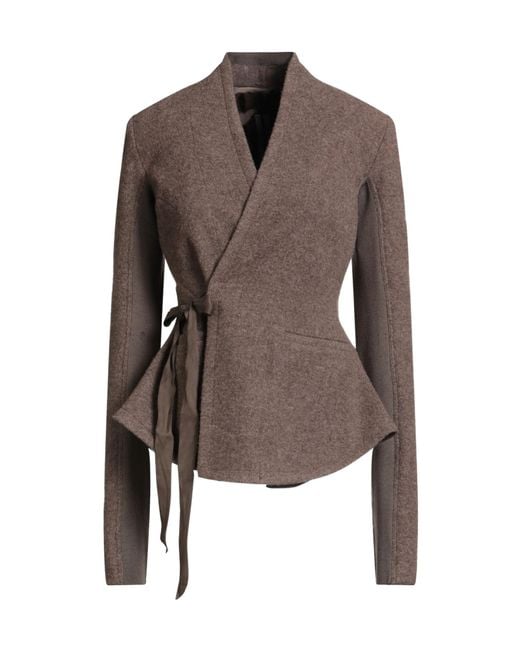 Rick Owens Brown Plain Colour Jacket