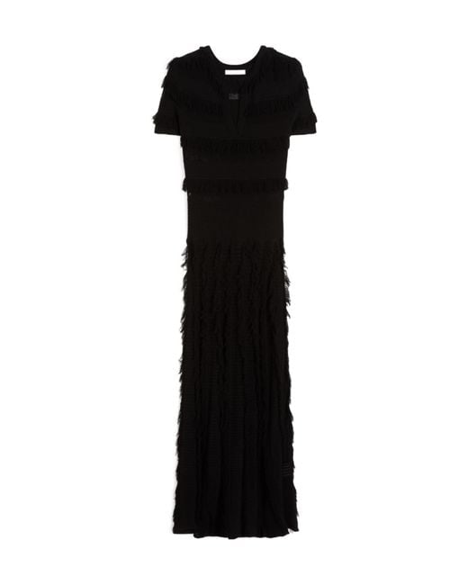 Max Mara Black Knitted Midi Dress