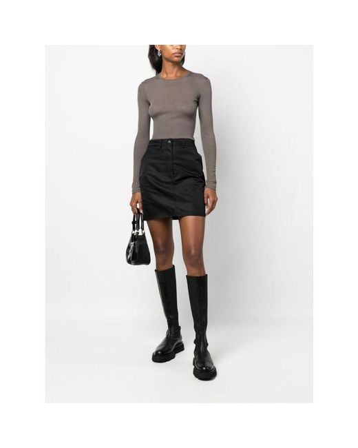 Nanushka Black Straight-Hem Mini Skirt