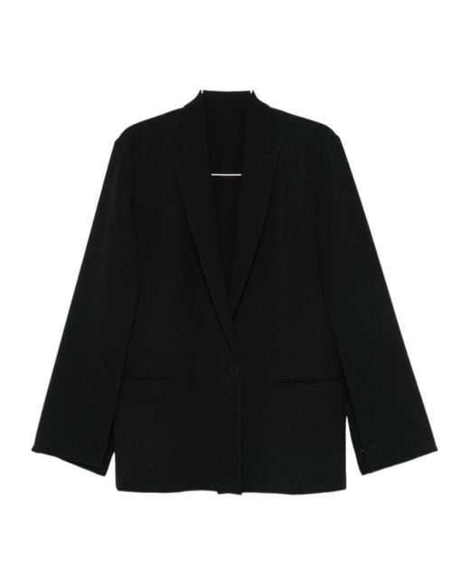 Alberta Ferretti Black Single Breasted Oversized Blazer