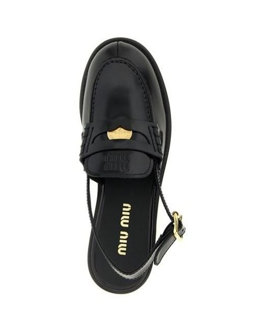Miu Miu Black Penny Loafers