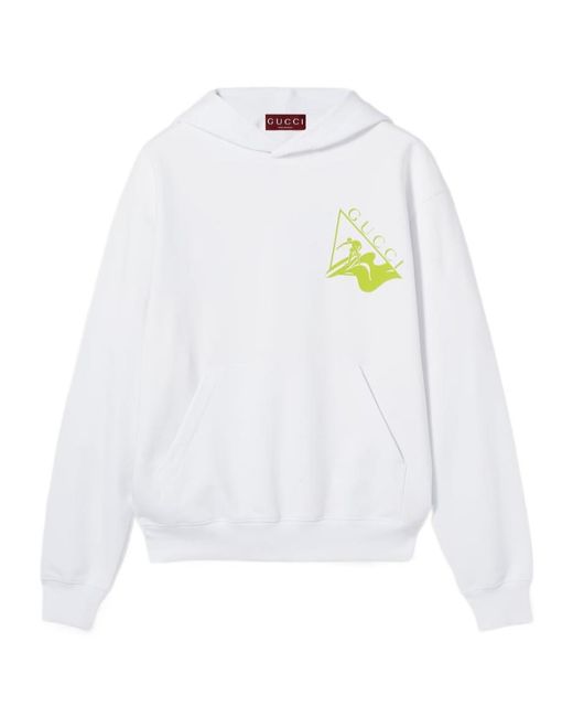 Gucci White Printed Cotton Jersey Sweatshirt for men