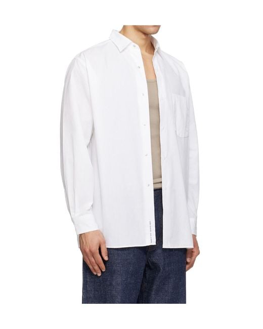Nanamica White Cotton Blend Poplin Shirt for men