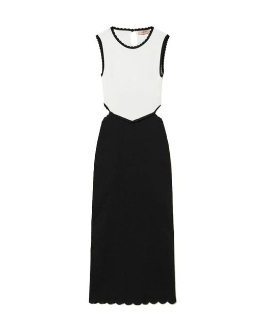 Twinset Black Colorblock Sleeveless Dress