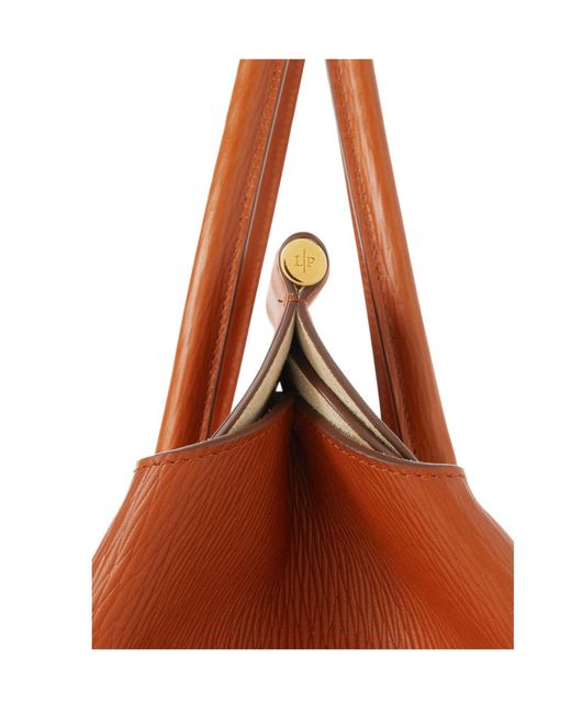 Loro Piana Orange Double Handle Shoulder Bag