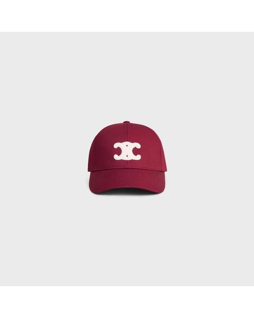 Céline Red Triomphe Baseball Cap