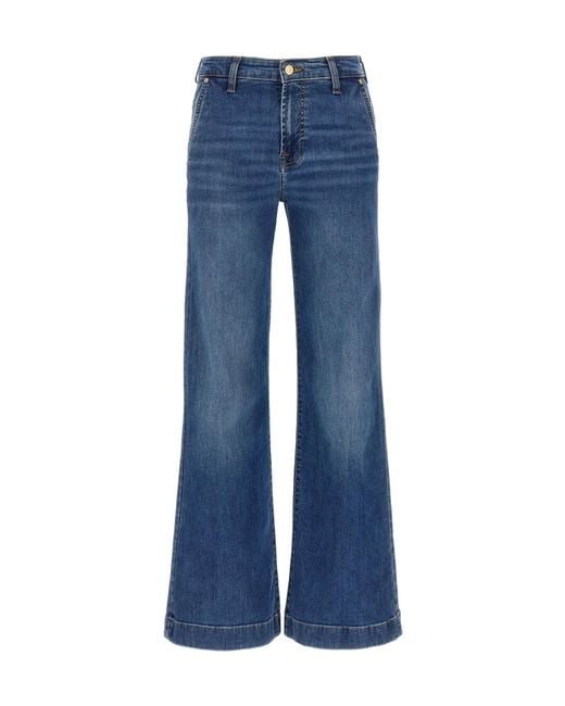7 For All Mankind Blue Modern Dojo Flared Jeans