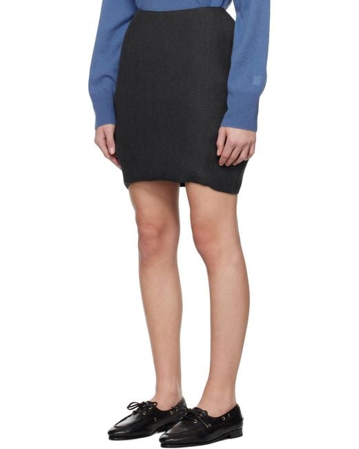 Bally Black Wool-Blend Mini Skirt